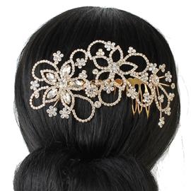 Rhinestones Flower Hair Comb