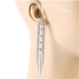 Rhinesetone With Pearl Fringed Earring