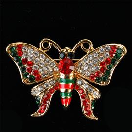 Crystal Butterfly Brooch