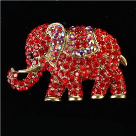 Crystal Elephant Brooch