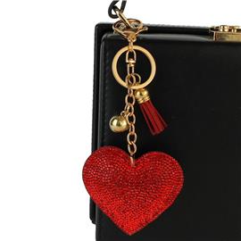 Rhinestones Heart Key Chain