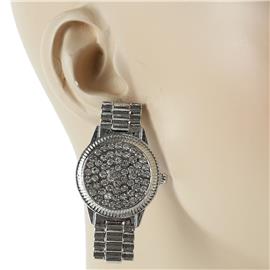 Metal Stones Watch Earring