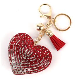 Rhinestones Heart Key Chain