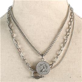 Metal Multilayereds Coins Necklace