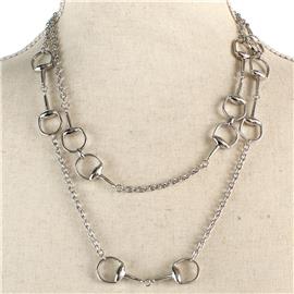 Metal Rollo Chain Layered Necklace