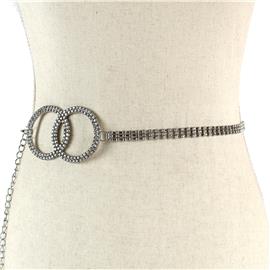 Rhinestones Round Belt