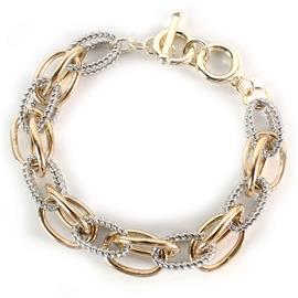 Rhodium Oval Chain Bracelet