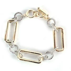 Rhodium Square Chain Bracelet