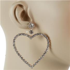 Rhinestones Dangling Heart Earring