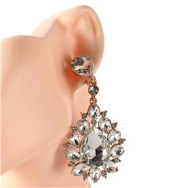 Crystal Teardrop Clip-On Earring