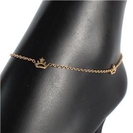 Stainless Steel Crown Anklet