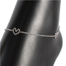 Stainless Steel Heart Anklet