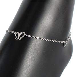 Stainless Steel Butterfly Anklet