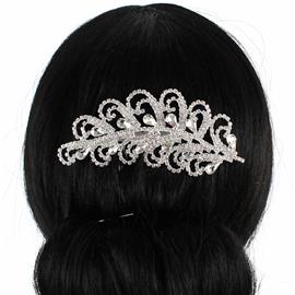 Rhinestones Swirl Tear Hair Comb