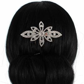 Rhinestones Flower Hair Comb