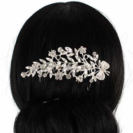 Metal Crystal Bow Hair Comb