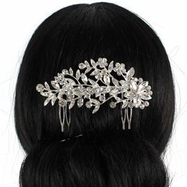 Crystal Flower Hair Comb