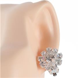 Crystal Flower Clip-On Earring