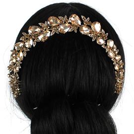 Crystal Teardrop Round Hair Comb