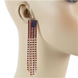 Rhinestones Fringeds USA Earring