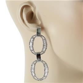 Rhinestones Oval Earring