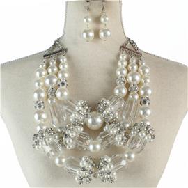 Fashion Pearl Stones Necklace Set