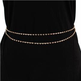 2 Line Rhinestones Belt