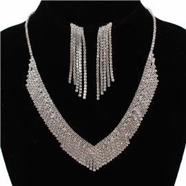 Rhinestones Necklace Set