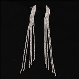 Rhinestones Fringed Earring