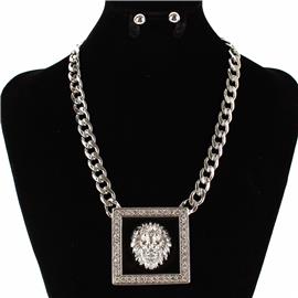 Metal Leon Necklace Set