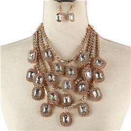 Crystal Chunky Necklace Set