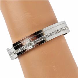 Stainless Steel Cubic Zirconia Bangle