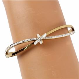 Stainless Steel Cubic Zirconia Bangle