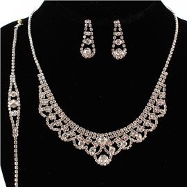 Rhinestones 3 pc Necklace Set