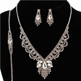 Rhinestones 3 pc Necklace Set