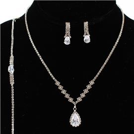 Rhinestones 3 pc Necklace Set