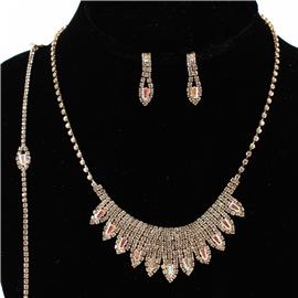 Rhinestones 3 pc Necklace Set