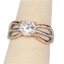 Size 9 Two Tone Round Ribbon Ring