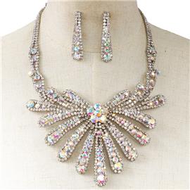 Crystal Flower Necklace Set