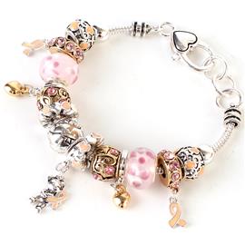 Pink Ribbon Charm Bracelet