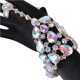 Crystal Teardrop Hand Chain Bracelet