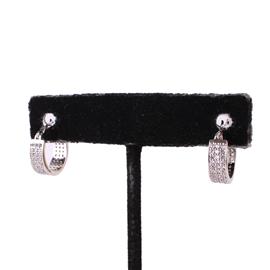 Huggie Three Lines CZ Earring