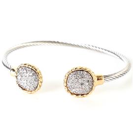 CZ Square Casting Cuff Bangle