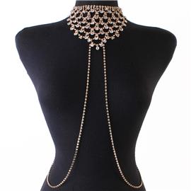 Crystal Drop Choker Body Chain