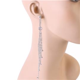 Rhinestones Long Tie Earring