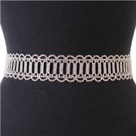 Rhinestones Lines Belt