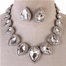 Tear Crystal Necklace Set