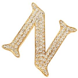 ""N" Crystal Brooch "