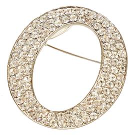 ""O" Crystal Brooch "