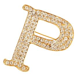 ""P" Crystal Brooch "